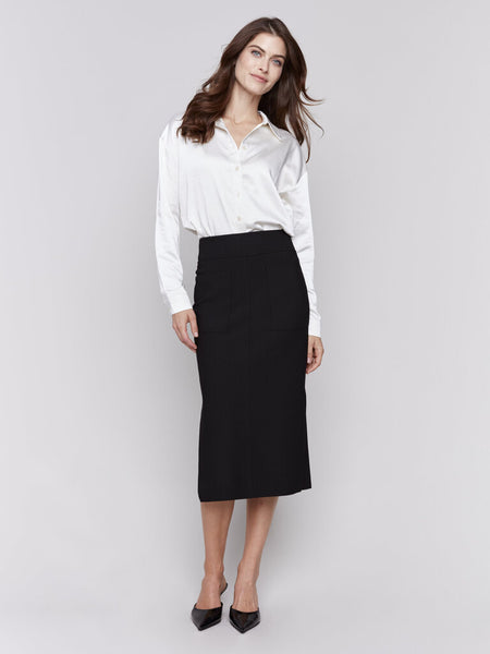 Charlie B Side Slit Midi Skirt