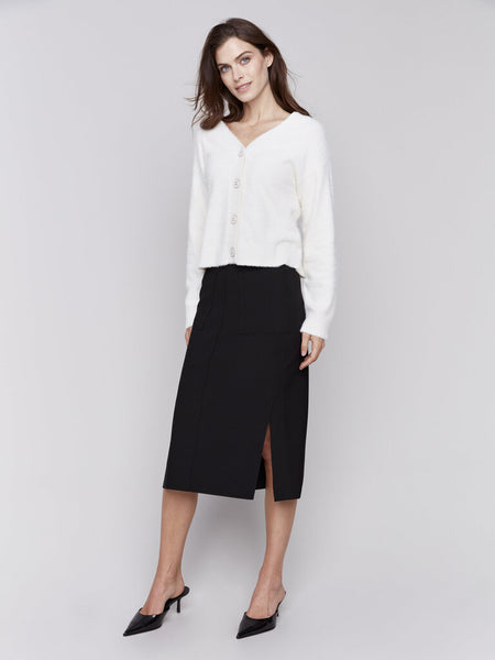Charlie B Side Slit Midi Skirt