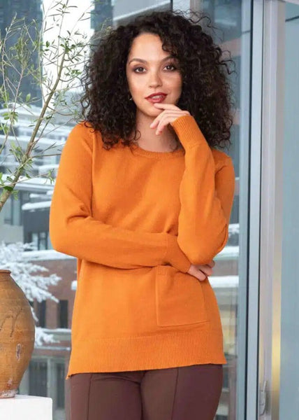 Alison Sheri Roll Neck Detachable Collar Sweater - Rust