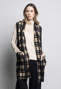 Picadilly Plaid Eyelash Knit Vest