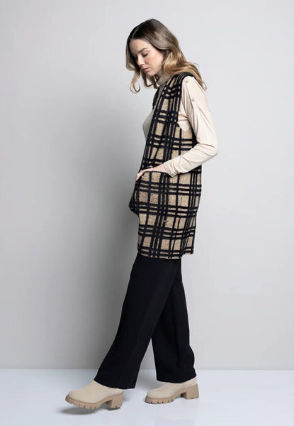 Picadilly Plaid Eyelash Knit Vest