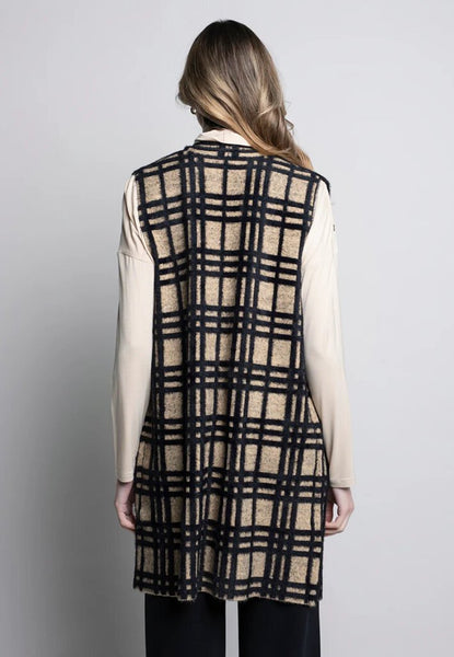 Picadilly Plaid Eyelash Knit Vest