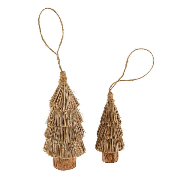 Natural Straw Tree Ornament - Large