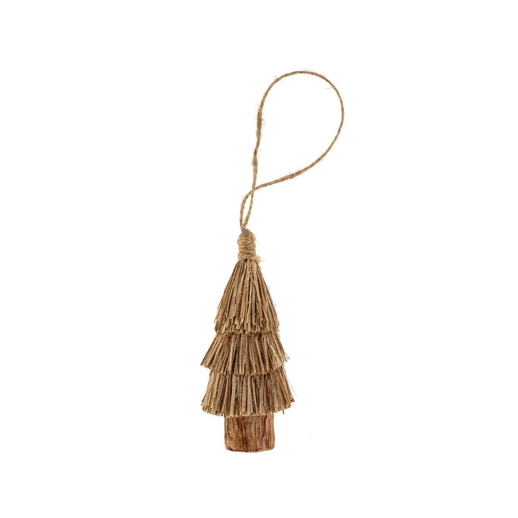 Natural Straw Tree Ornament - Small