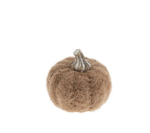 Tiny Terracotta Felt Pumpkin