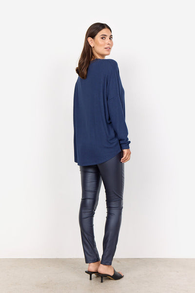 Soyaconcept 'Biara' V-Neck Top - Blue Iris