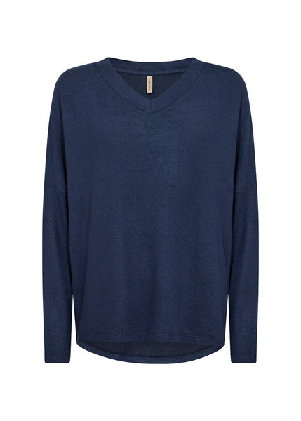 Soyaconcept 'Biara' V-Neck Top - Blue Iris