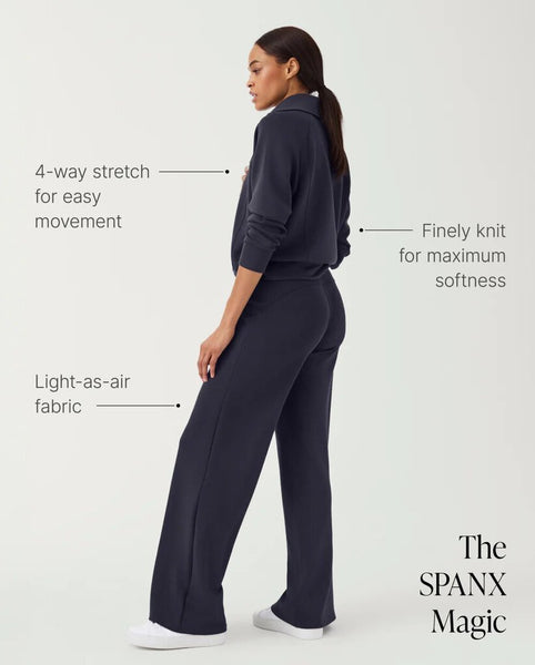 Spanx AirEssentials Half Zip Sweatshirt - Very Black