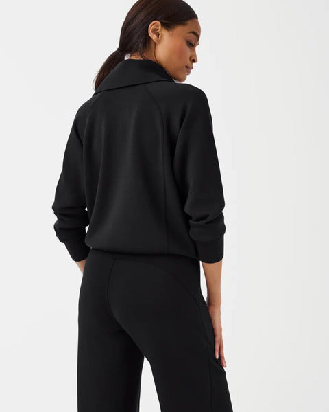 Spanx AirEssentials Half Zip Sweatshirt - Very Black
