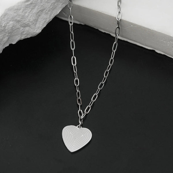 Hackney Nine 'Alara' Heart Pendant Necklace - Silver