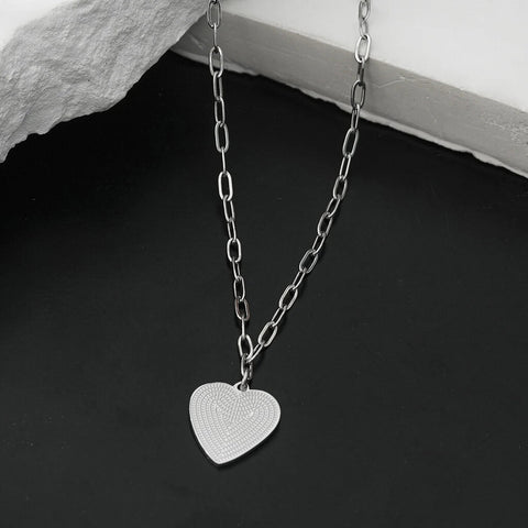 Hackney Nine 'ALARA' Heart Pendant Necklace - Silver