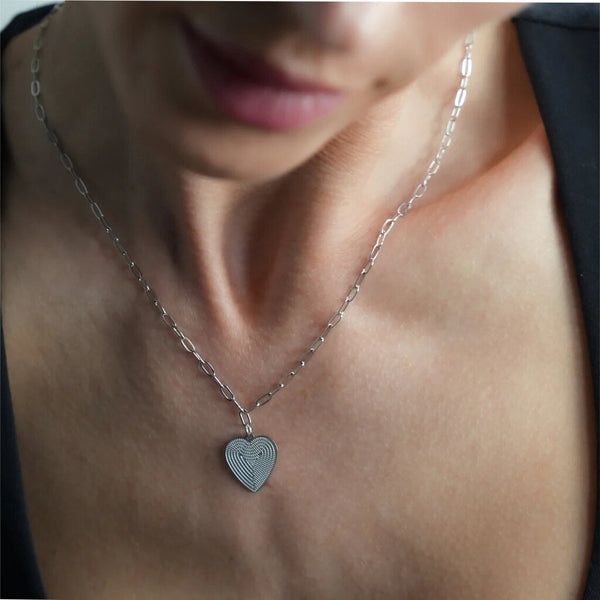Hackney Nine 'Alara' Heart Pendant Necklace - Silver