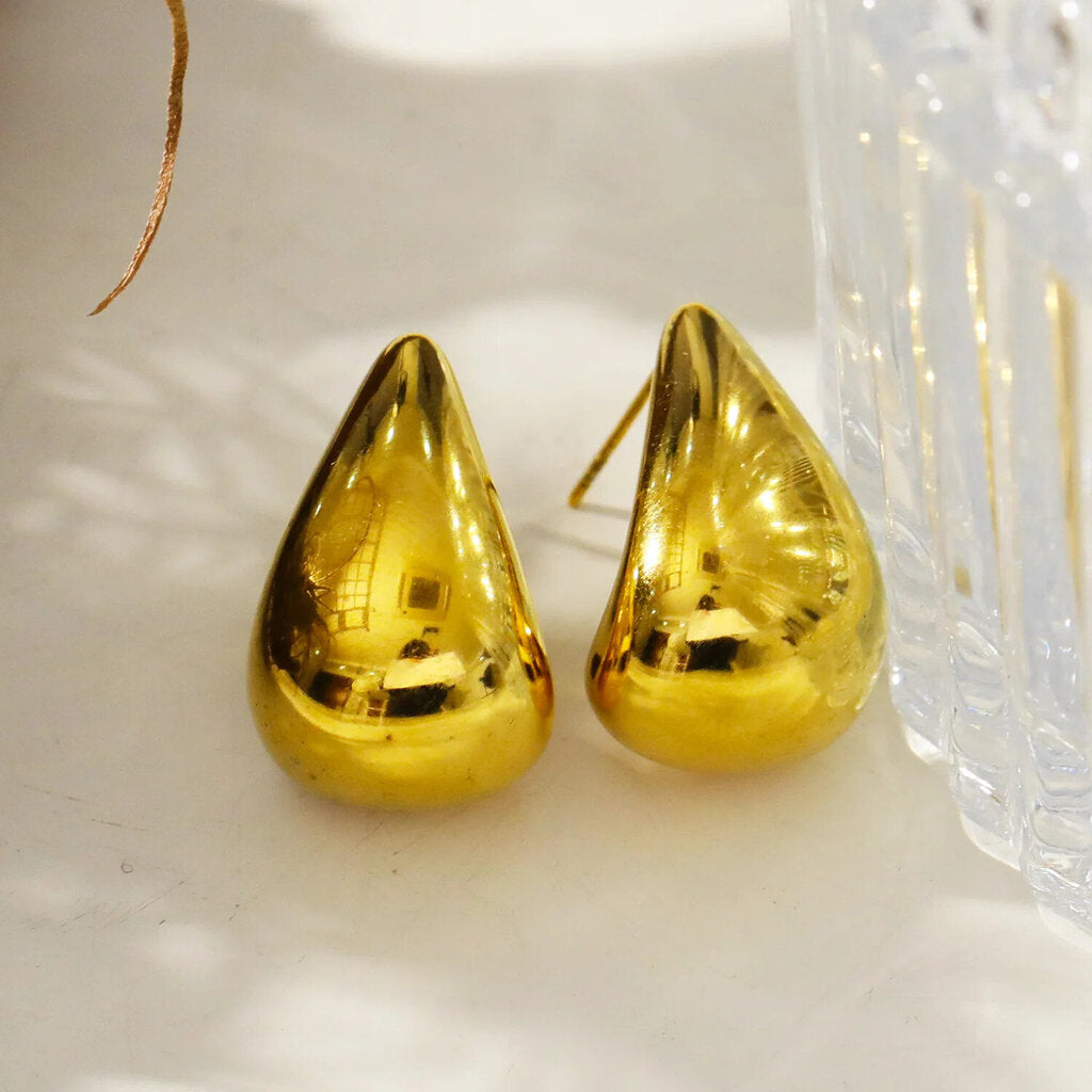 Hackney Nine 'Foria' Tear Drop Stud Earrings - Gold