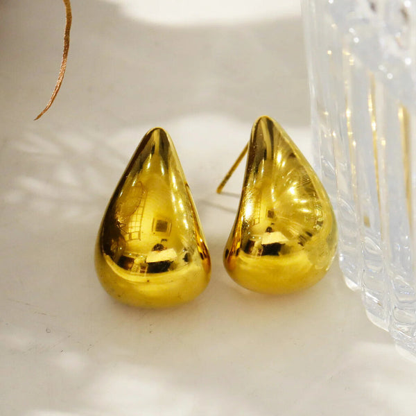Hackney Nine 'Foria' Tear Drop Stud Earrings - Gold