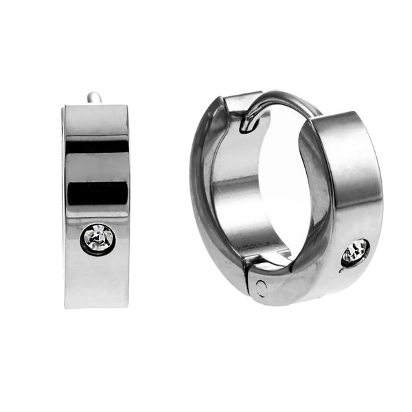 Hackney Nine 'Inis' Mini Hoop with Zirconia Gemstone - Silver