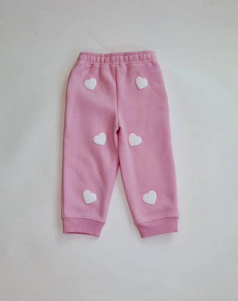 Brunette the Label 'All Over Hearts' Kids Oversized Jogger