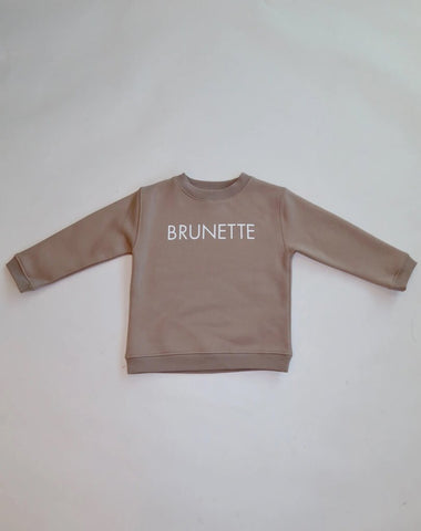 Brunette the Label 'Brunette' Kids Classic Crew - Oyster