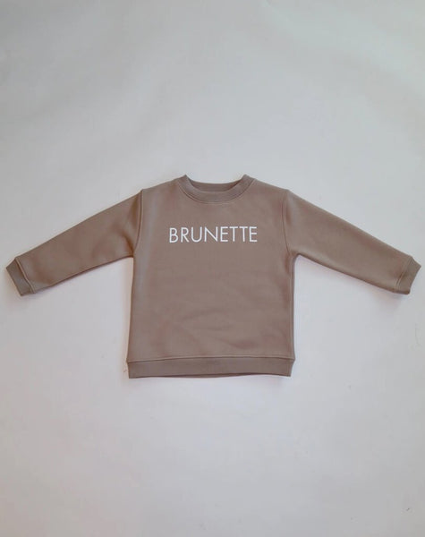 Brunette the Label 'Brunette' Kids Classic Crew - Oyster