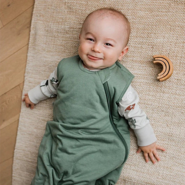 Perlimpinpin Quilted Bamboo Sleep Sack - Hunter Green