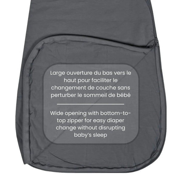 Perlimpinpin Quilted Bamboo Sleep Sack - Charcoal