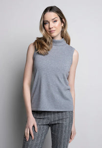 Picadilly Sleeveless Turtleneck - Heather Grey