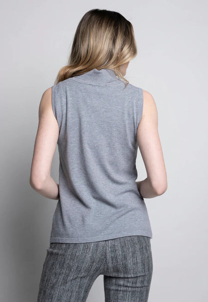 Picadilly Sleeveless Turtleneck - Heather Grey