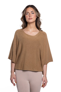 Eternelle Boxy Short Sleeve Knit - Caramel