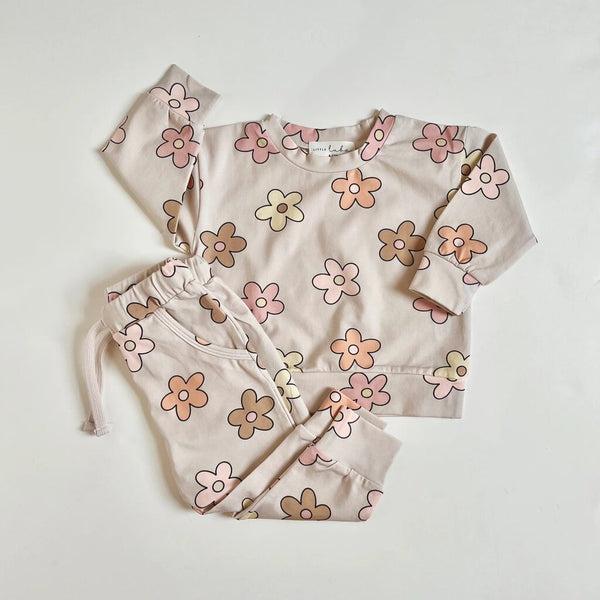 Little Luba Cream Pastel Floral Pants