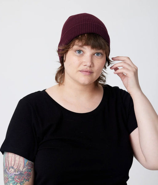 Known Supply Fitted Cuff Beanie - Burgundy