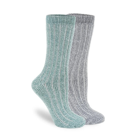 Lemon Crew Socks Green/Grey - 2PK