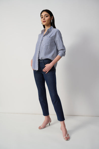 Joseph Ribkoff 'Gia' Classic Slim Fit Stretch Jeans - Dark Denim Blue