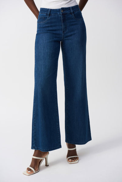 Joseph Ribkoff 'Goldie' Classic Wide-Leg Stretch Jeans - Medium Blue