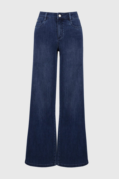 Joseph Ribkoff 'Goldie' Classic Wide-Leg Stretch Jeans - Medium Blue