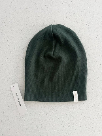 Lou & Bear Ribbed Slouch Beanie - Pine