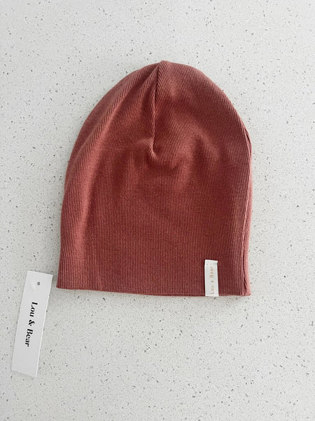 Lou & Bear Ribbed Slouch Beanie - Rose