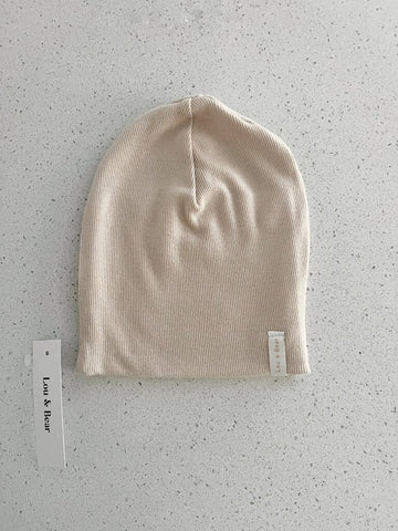 Lou & Bear Ribbed Slouch Beanie - Sand