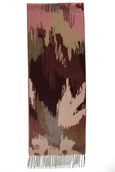 FRAAS Abstract Botanical Cashmink Scarf - Beetroot