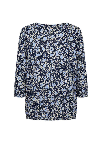 Soyaconcept 'Felicity' 3/4 Sleeve Blue Floral Blouse