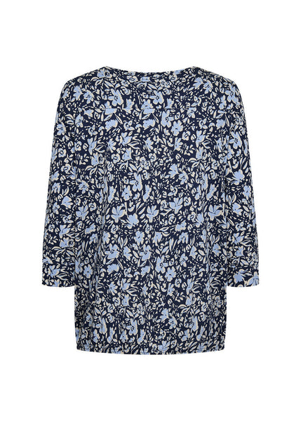 Soyaconcept 'Felicity' 3/4 Sleeve Blue Floral Blouse