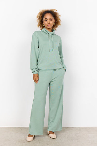 Soyaconcept 'Banu' High Drawstring Neck Sweatshirt - Mineral Green