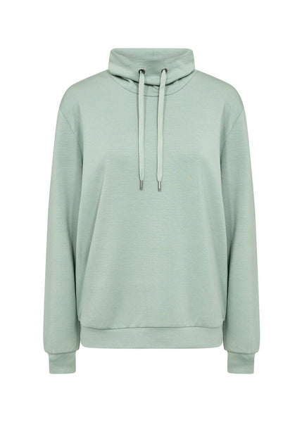 Soyaconcept 'Banu' High Drawstring Neck Sweatshirt - Mineral Green