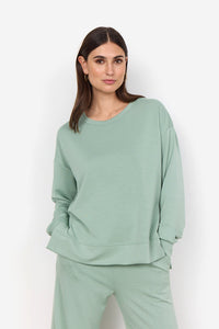 Soyaconcept 'Banu' Sweatshirt with Side Slits - Mineral Green