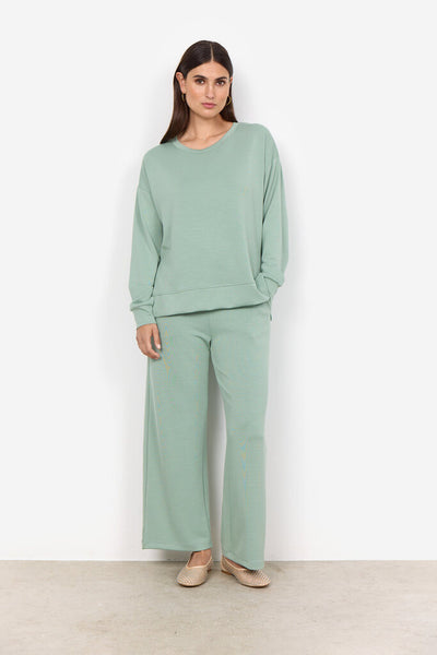 Soyaconcept 'Banu' Sweatshirt with Side Slits - Mineral Green