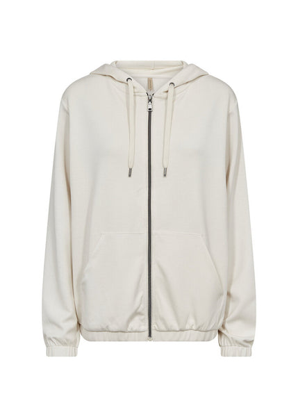 Soyaconcept 'Banu' Zip Front Hoodie - Cream