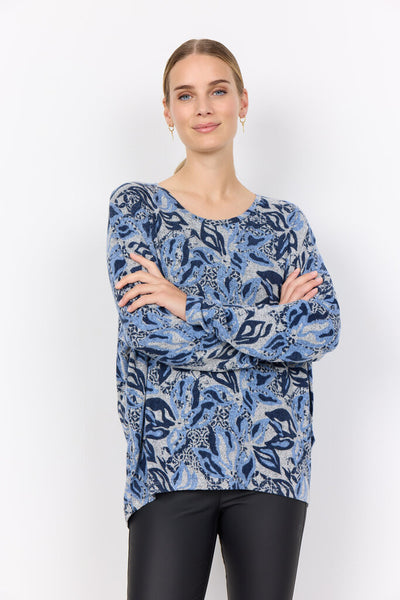 Soyaconcept 'Biara' Abstract Print Top - Air Blue