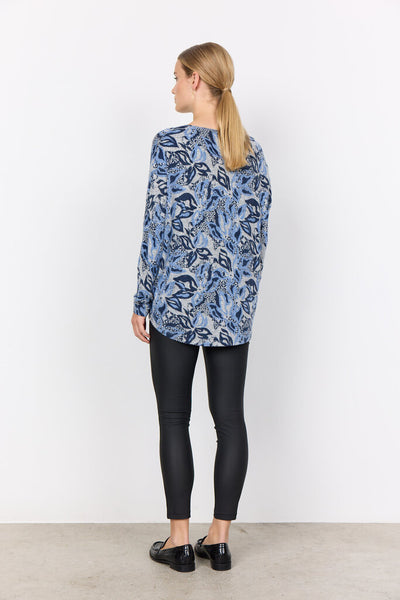 Soyaconcept 'Biara' Abstract Print Top - Air Blue