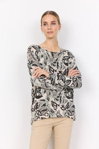 Soyaconcept 'Biara' Abstract Print Top - Mineral Green