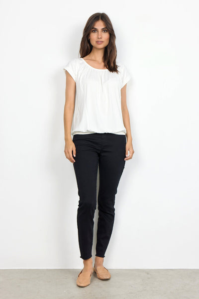 Soyaconcept 'Marica' Pleated Banded Hem Tee - Off-White