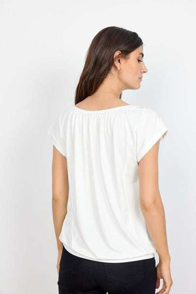 Soyaconcept 'Marica' Pleated Banded Hem Tee - Off-White