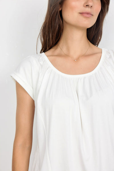 Soyaconcept 'Marica' Pleated Banded Hem Tee - Off-White